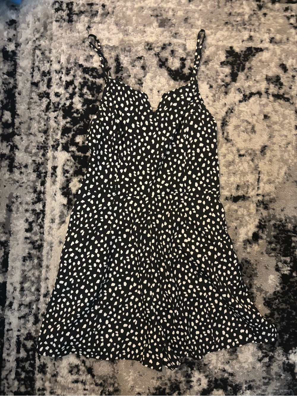 Juniors Arizona Jean Company Black and White Polka Dot Romper